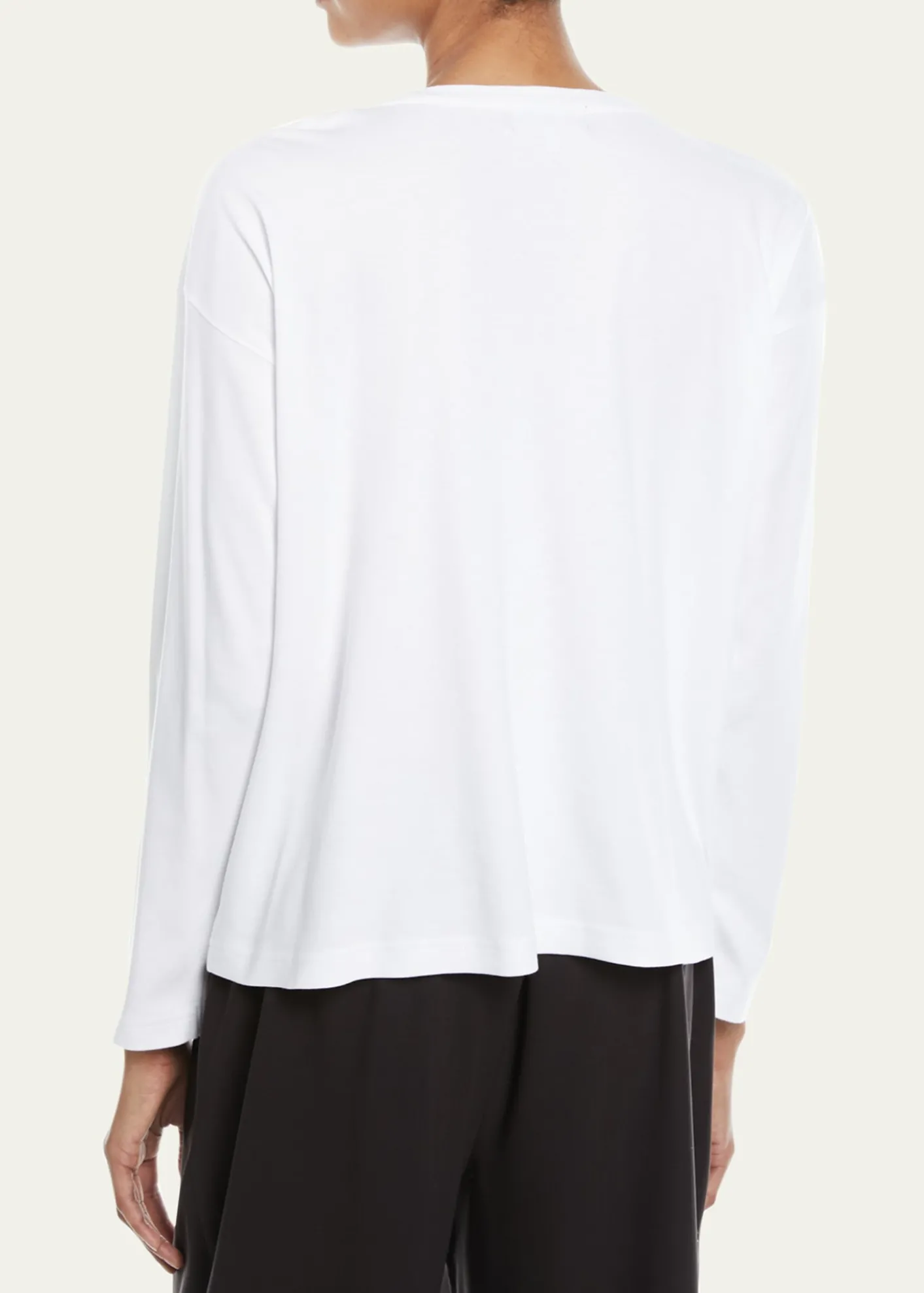 EskandarLong-Sleeve Pima Cotton Top