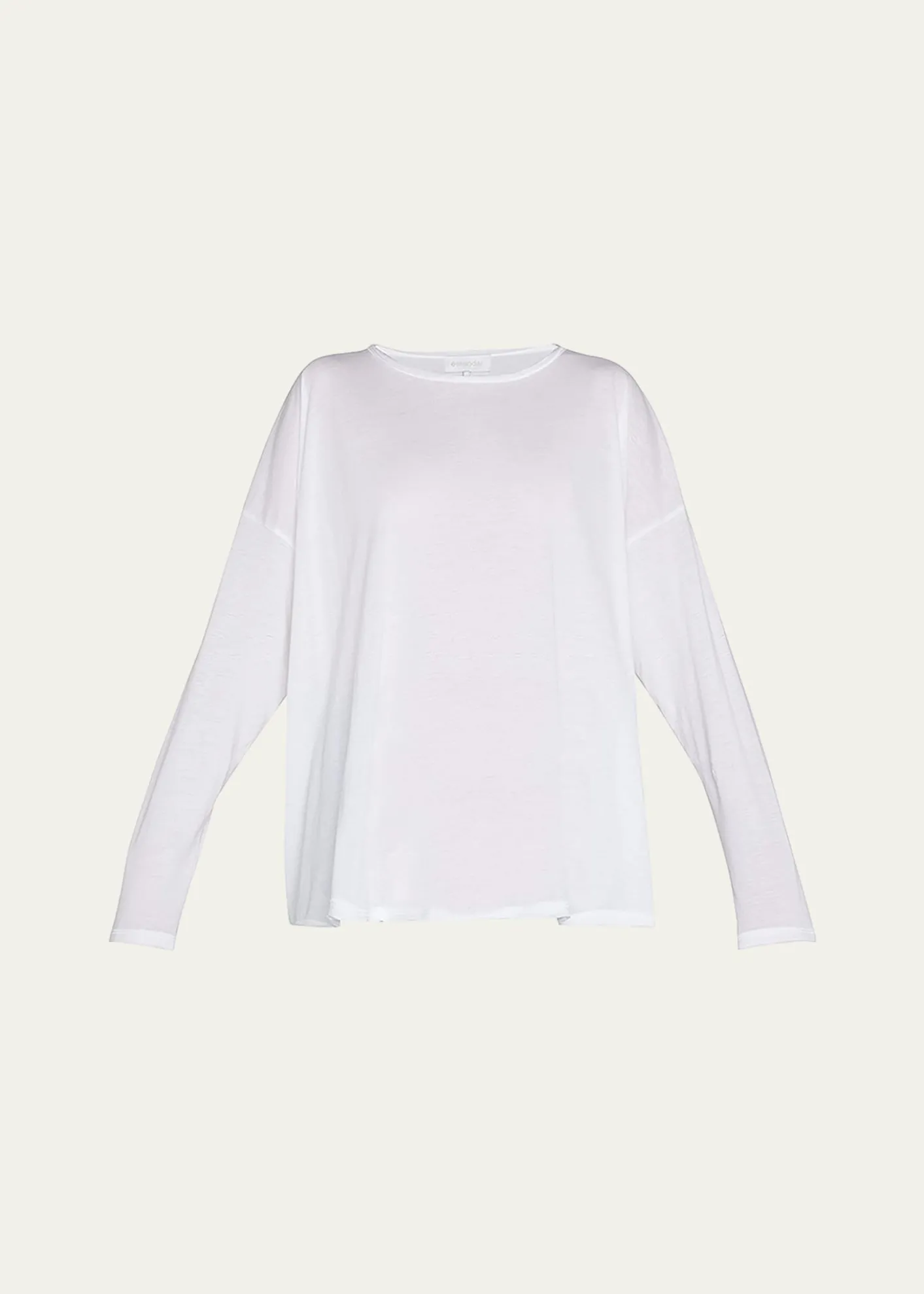 EskandarLong-Sleeve Scoop-Neck Lightweight T-Shirt