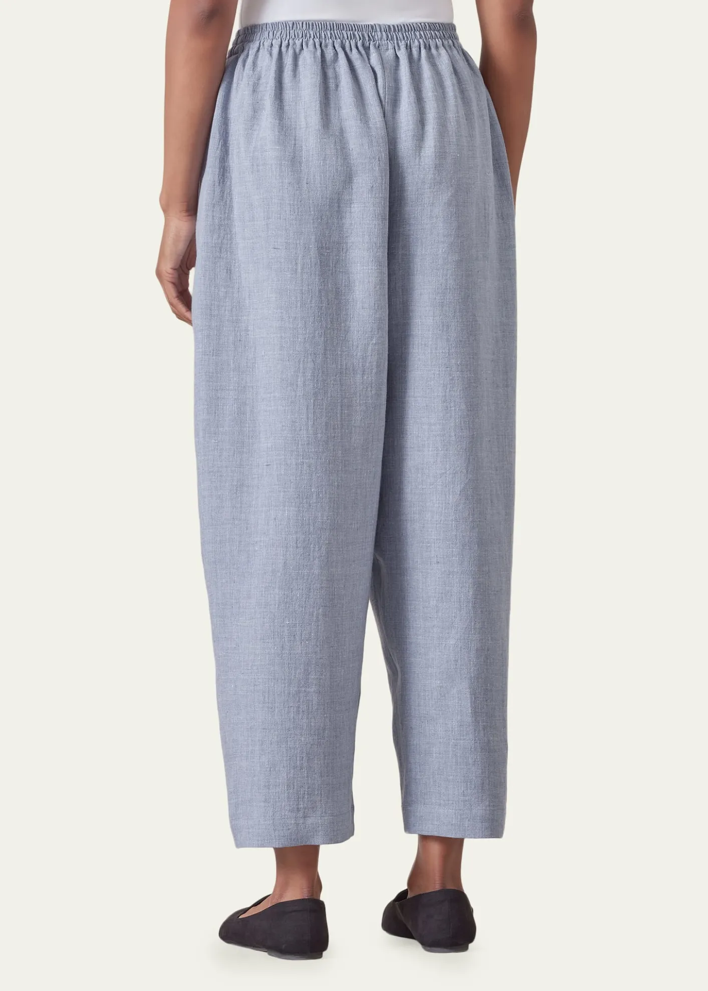 EskandarMelange Linen Japanese Trousers