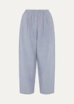 EskandarMelange Linen Japanese Trousers