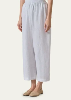 EskandarMetallic Linen Japanese Trousers