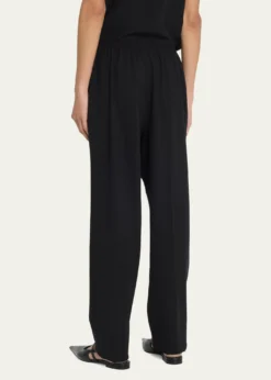 EskandarNarrow Elastic Waist Wool Trousers