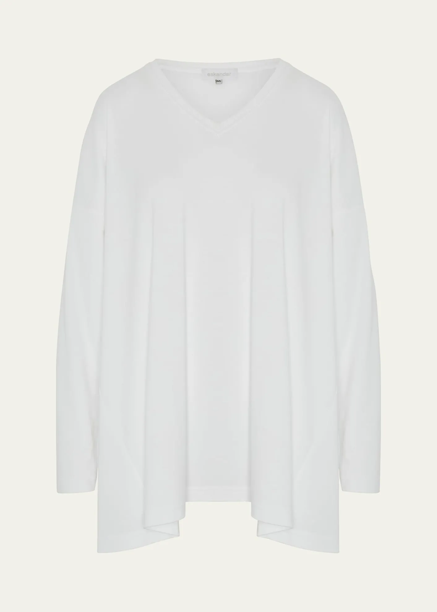 EskandarSide-Paneled V-Neck T-Shirt (Long Length)