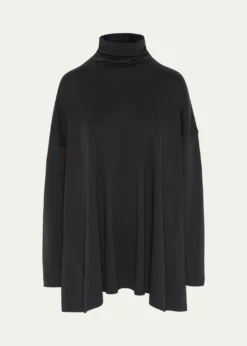 EskandarSide Panelled Scrunch Neck T-Shirt (Long Length)