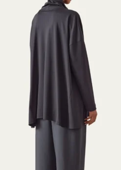 EskandarSide Panelled Scrunch Neck T-Shirt (Long Length)