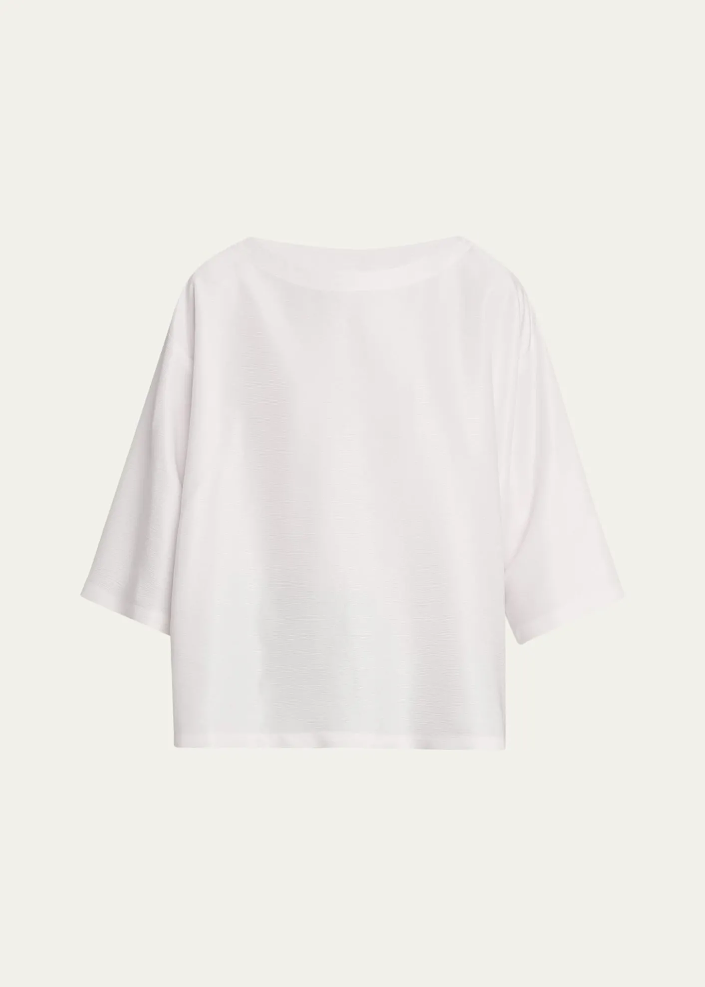Eskandar3/4-Sleeve Shimmer Silk Top