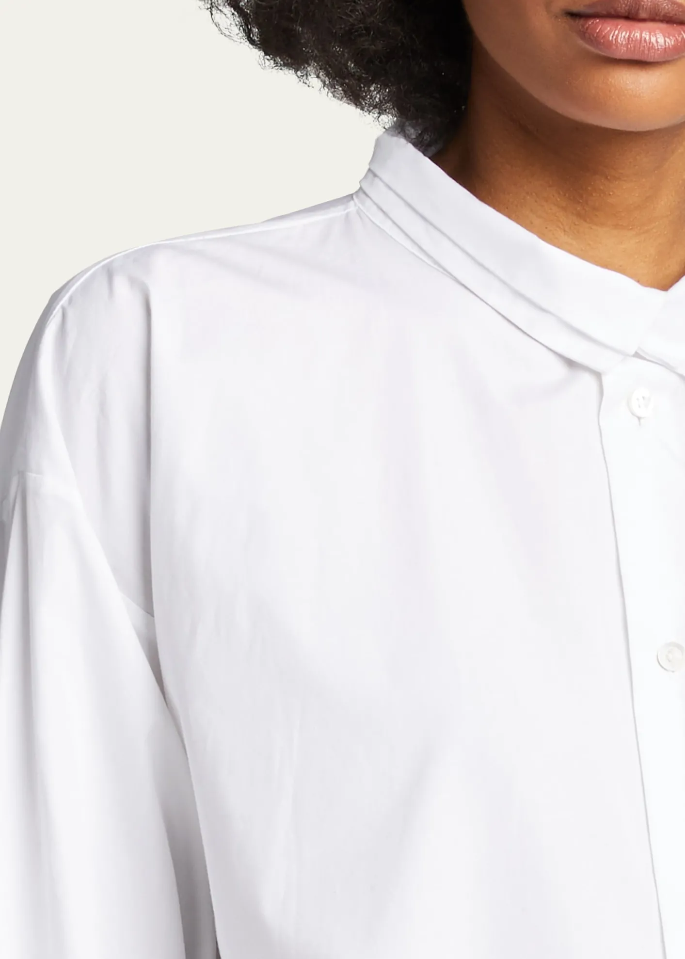 EskandarSlim A-Line Two Collar Shirt With Step Insert (Long Length)