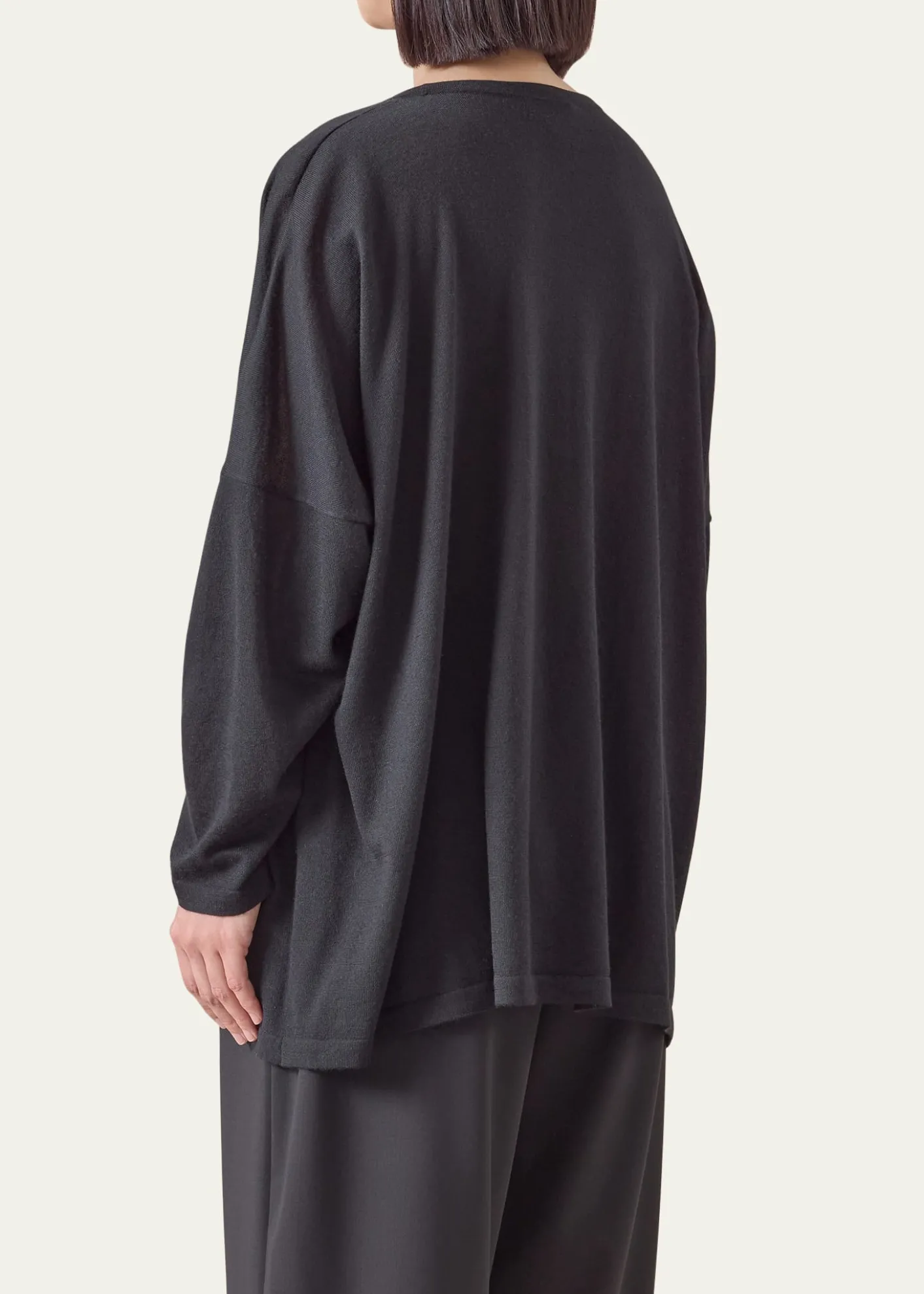 EskandarUltrafine Cashmere Wide Round-Neck Sweater (Mid Plus Length)