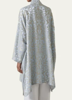 EskandarWide A-Line Chinese Collar Shirt - Very Long With Slits