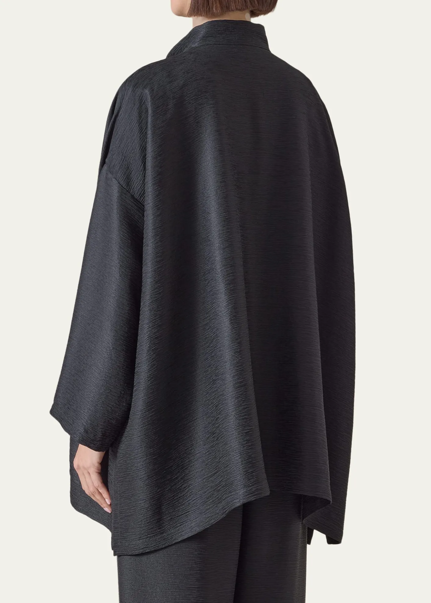 EskandarWide A-Line Mandarin Jacket - Long Length