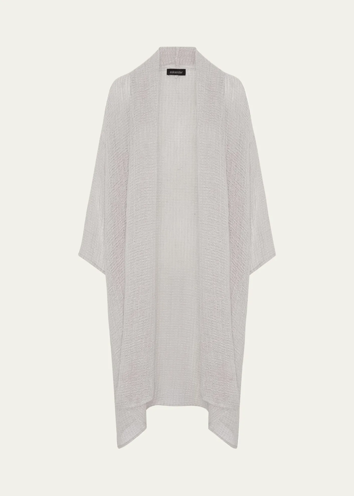 EskandarWide A-Line Scrunch Shawl Collar Jacket - Very Long