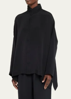 EskandarWide Longer Back Double Stand Collar Shirt (Mid Plus)