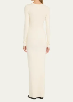 EterneLong-Sleeve Crewneck Rib-Knit Maxi Dress