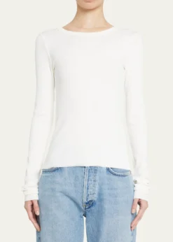 EterneLong-Sleeve Fitted Crewneck Top