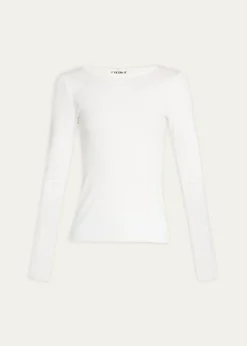 EterneLong-Sleeve Fitted Crewneck Top