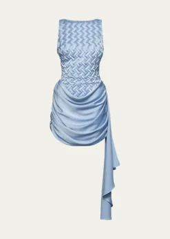 Et OchsAntonella Smocked Bateau-Neck Mini Dress