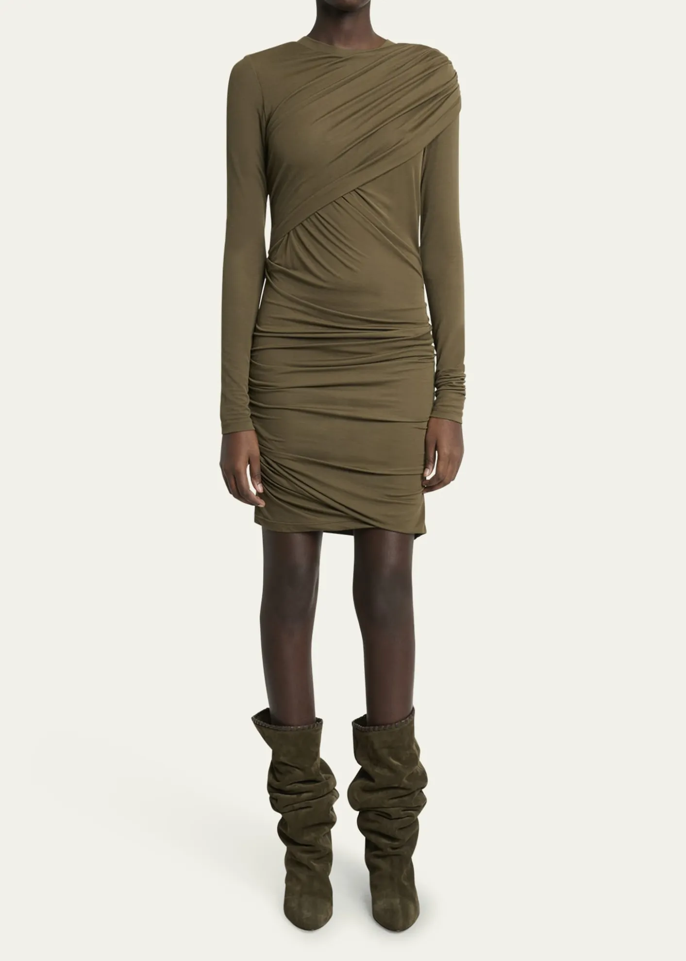 Etoile Isabel MarantDenise Long-Sleeve Draped Mini Dress