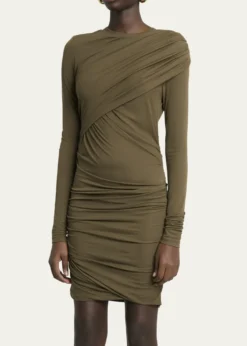 Etoile Isabel MarantDenise Long-Sleeve Draped Mini Dress