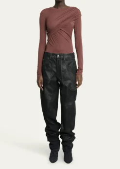 Etoile Isabel MarantDressi Draped Long-Sleeve Top