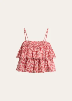 Etoile Isabel MarantErisa Floral-Print Tiered Ruffle Crop Top
