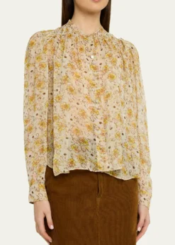 Etoile Isabel MarantFlorine Floral Georgette Blouse
