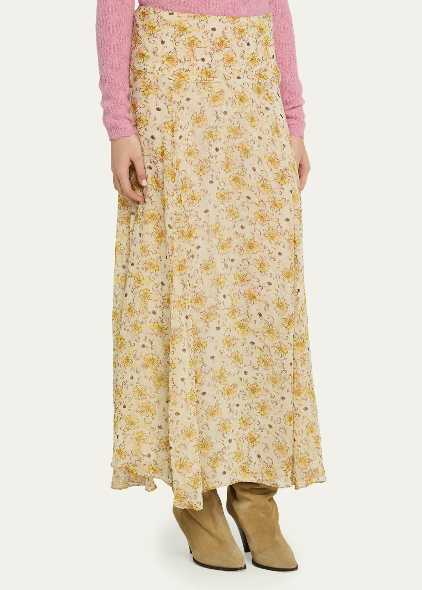 Etoile Isabel MarantFran Floral Georgette Maxi Skirt