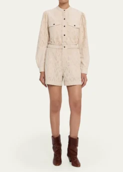 Etoile Isabel MarantKaina Eyelet Cotton Button-Front Shirt