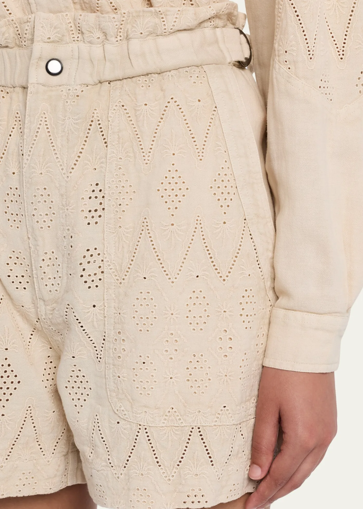 Etoile Isabel MarantKisha Eyelet-Embroidered Twill Shorts