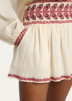 Etoile Isabel MarantPicadilia Embroidered Cotton Gauze Mini Skirt