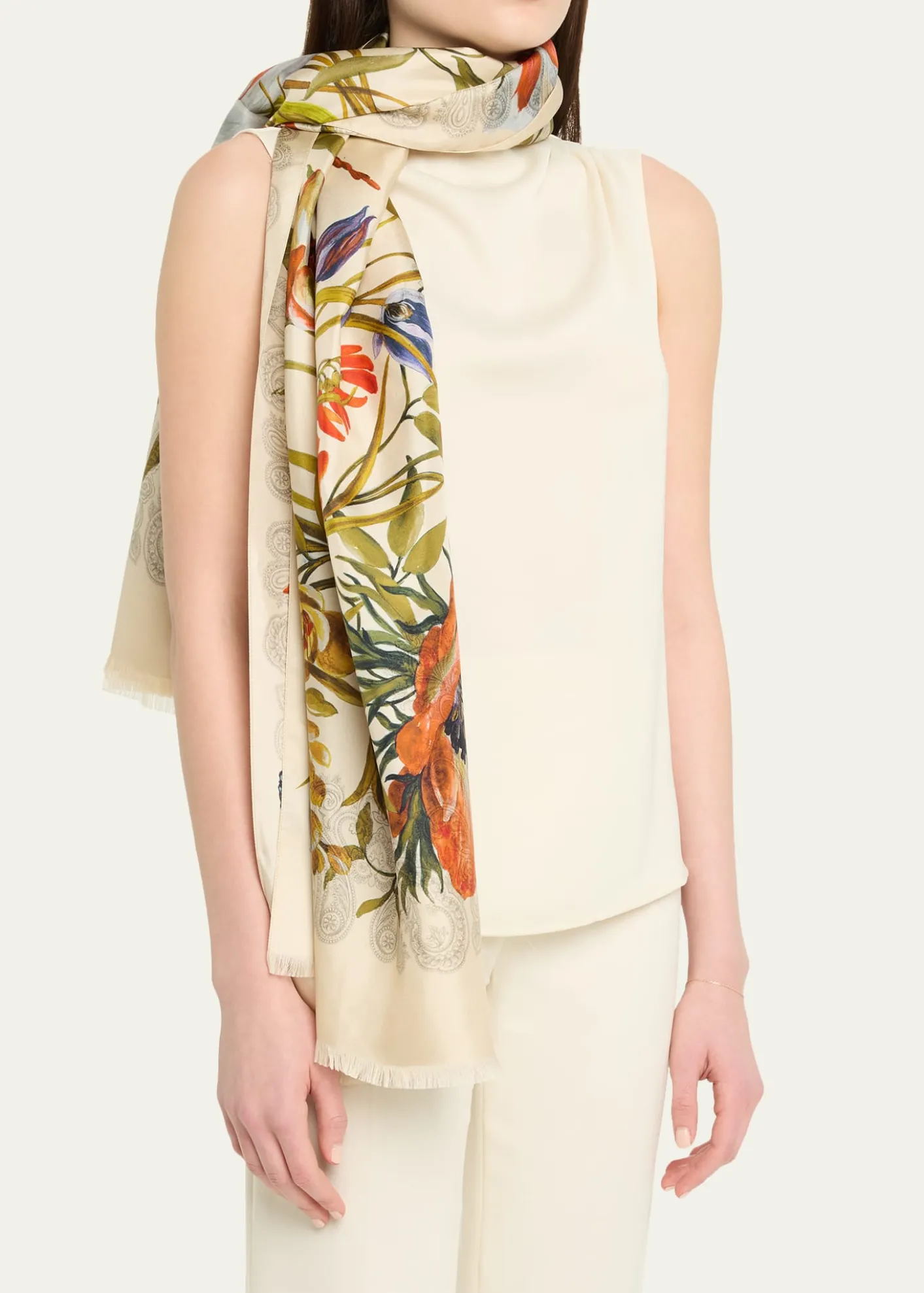 EtroBohemian Print Cotton & Silk Scarf