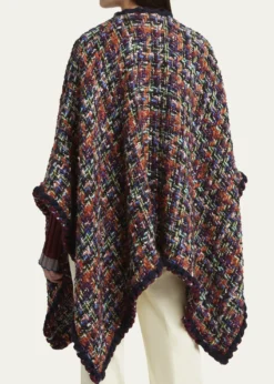 EtroMulticolor Tweed Wool-Mohair Blend Cape