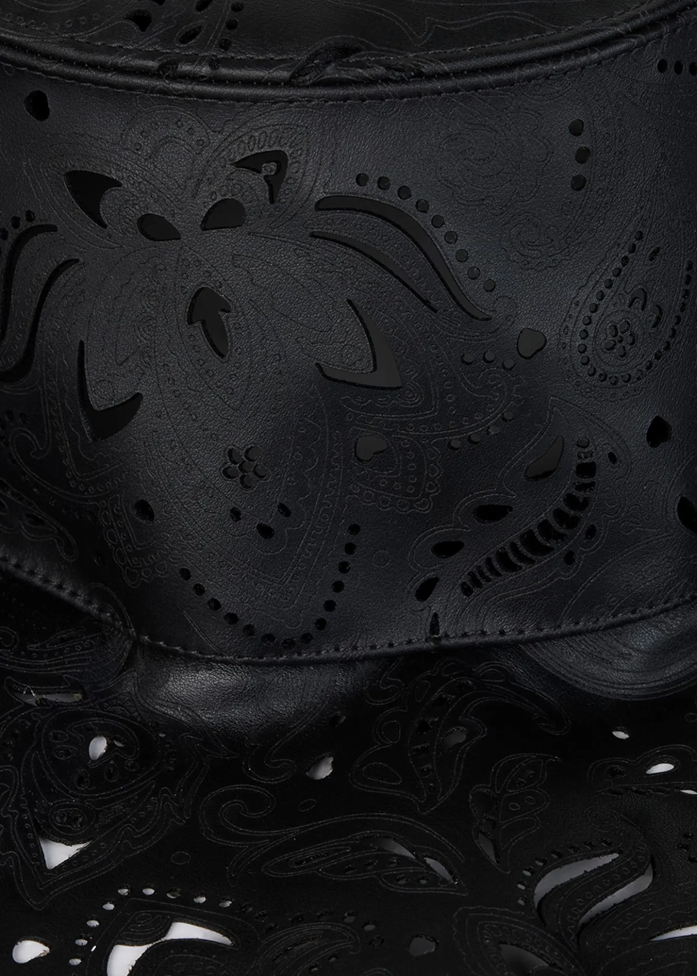 EtroOpenwork Wide-Brim Hat with Paisley Brooch