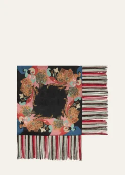 EtroSilk Fringe-Trim Foulard
