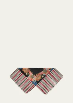 EtroSilk Fringe-Trim Foulard