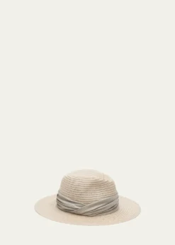 Eugenia KimCourtney Woven Fedora Hat w/ Scarf Band