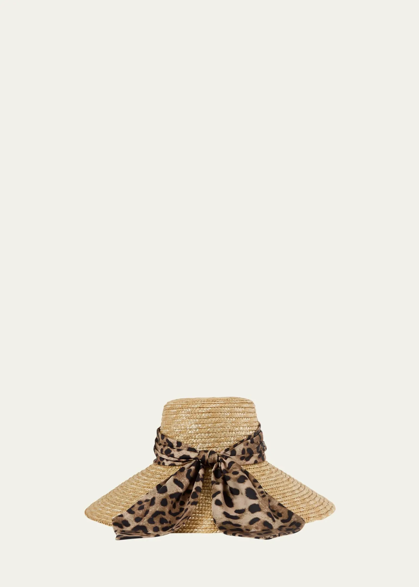 Eugenia KimMirabel Animal-Print Bow Straw Hat