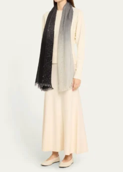 Faliero SartiDania Sequined Ombre Wool-Silk Scarf