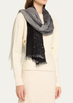 Faliero SartiDania Sequined Ombre Wool-Silk Scarf