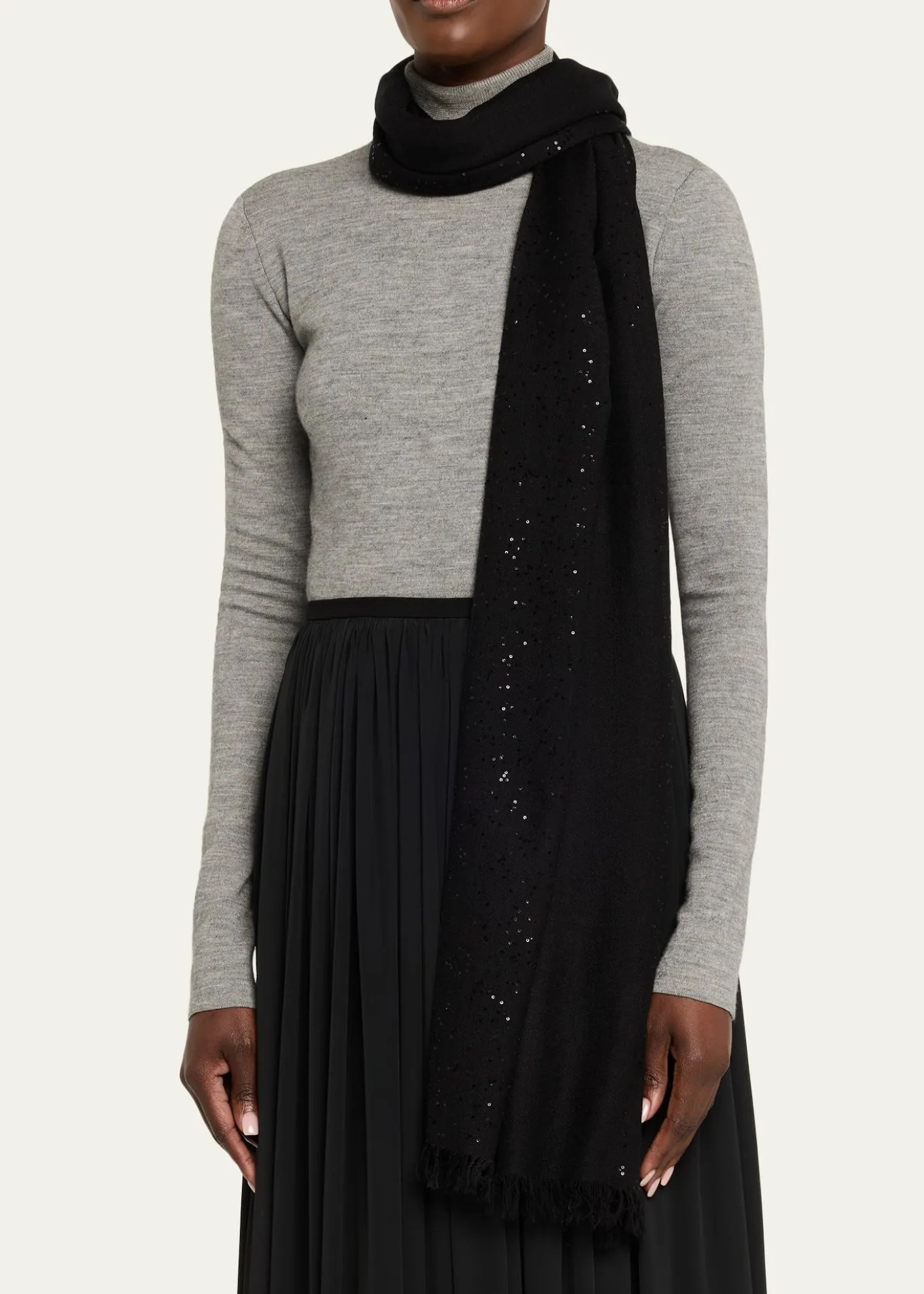 Faliero SartiNew Dalila Colorblock Sequined Wool Silk Scarf