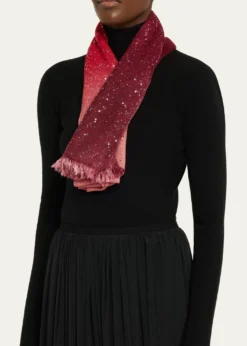 Faliero SartiNew Dania Ombre Sequined Wool Silk Scarf