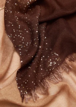 Faliero SartiNew Dania Ombre Sequined Wool Silk Scarf