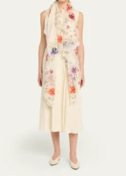 Faliero SartiPrimrose Floral Embroidered Wool-Blend Stole