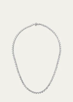 Fantasia by DeSerio0.25 Carats Per Station Three-Prong CZ Tennis Necklace
