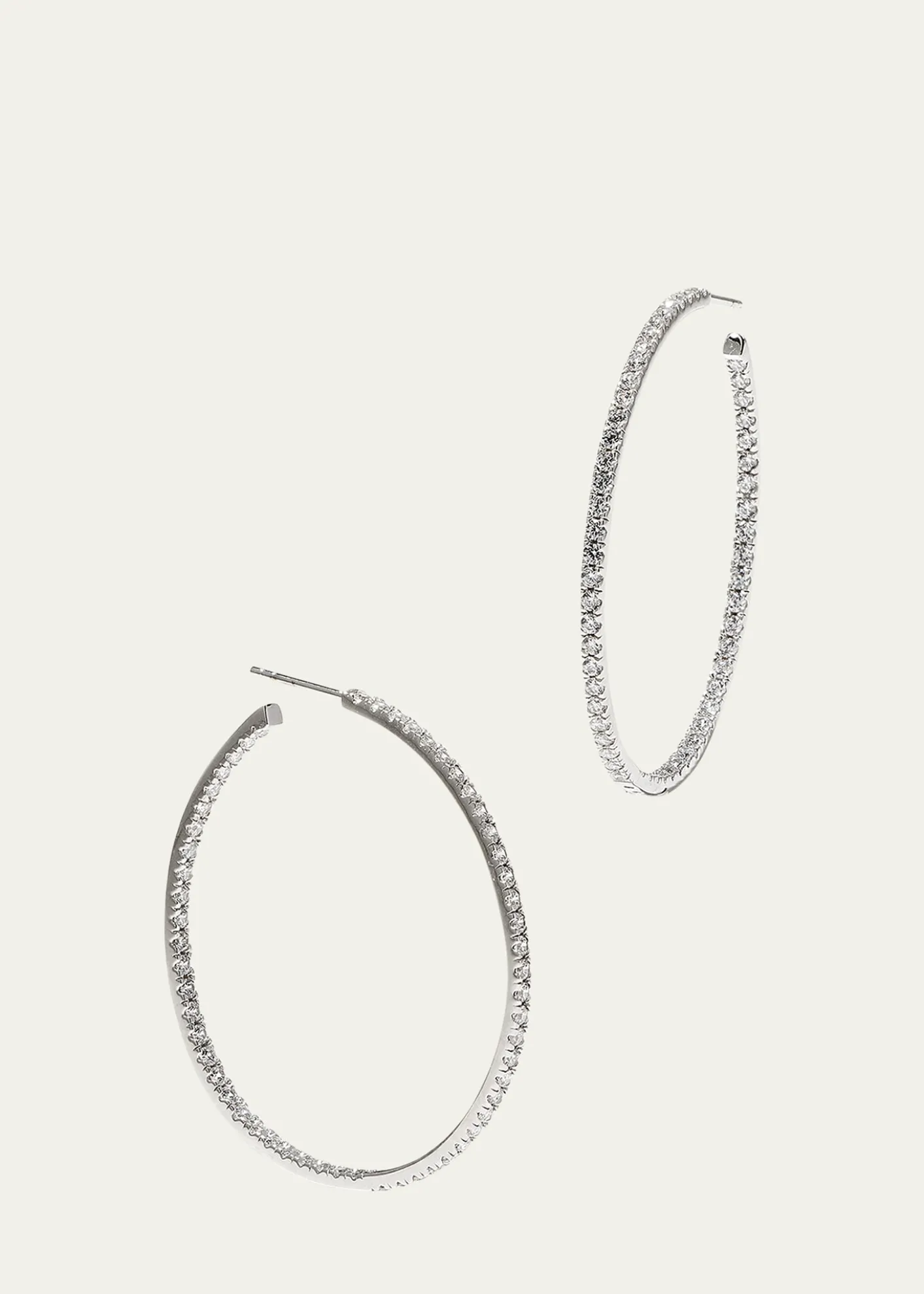 Fantasia by DeSerio18K Gold-Plated Sterling Silver Cubic Zirconia Hoop Earrings