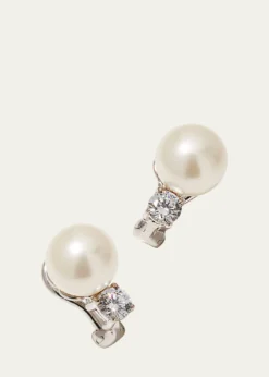 Fantasia by DeSerio10mm Pearly Bead & Crystal Stud Earrings
