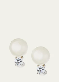 Fantasia by DeSerio10mm Pearly Bead & Crystal Stud Earrings