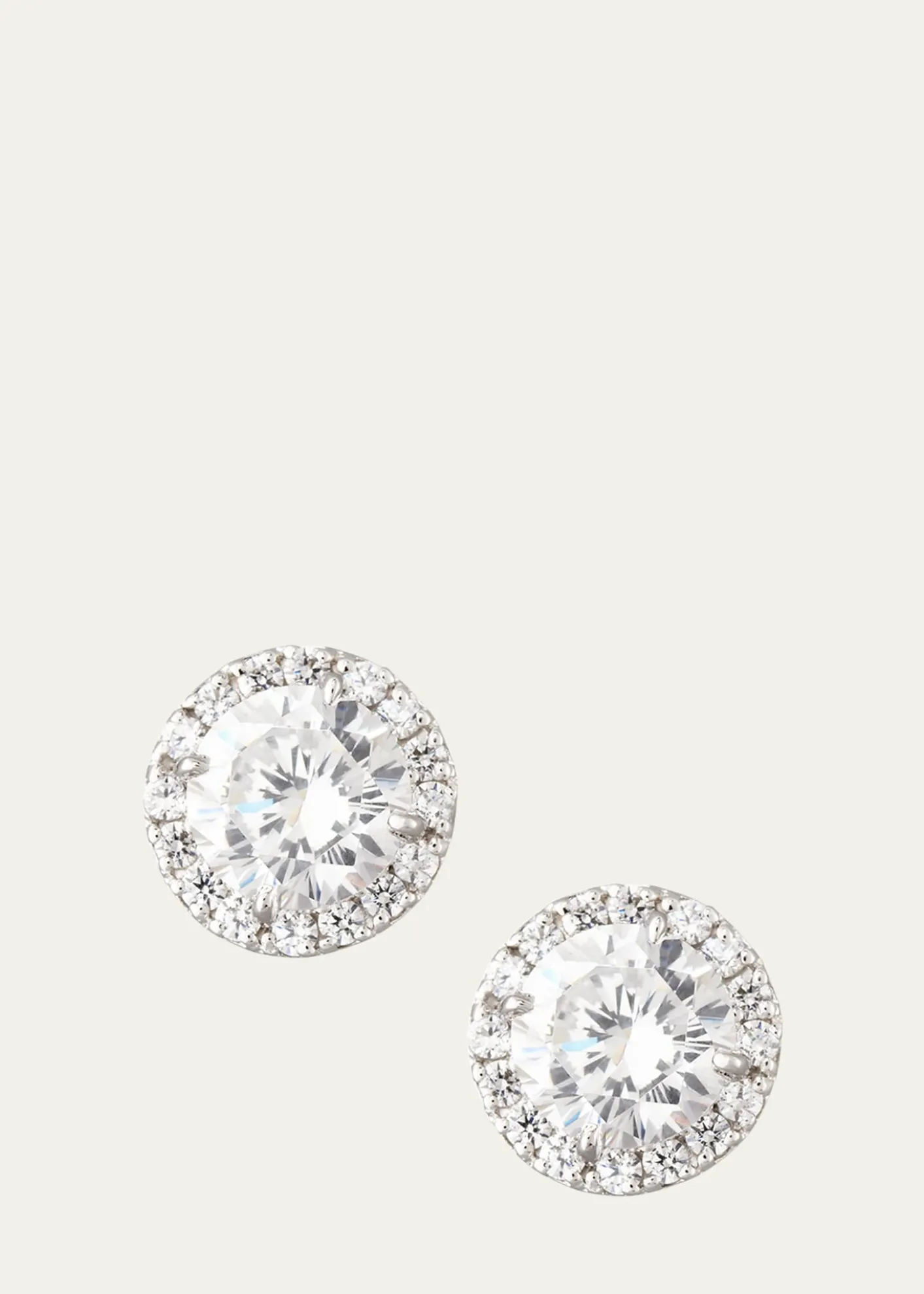 Fantasia by DeSerioSterling Silver 1.5ct Pave Stud Earrings