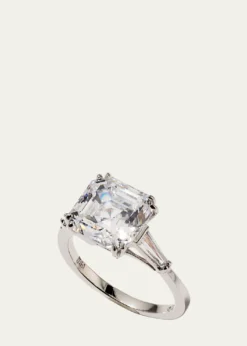 Fantasia by DeSerio4.5 TCW 14k White Gold Asscher Cubic Zirconia Ring