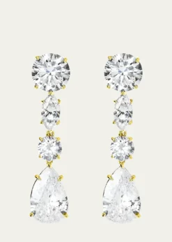 Fantasia by DeSerio12 TCW Linear CZ Drop Earrings