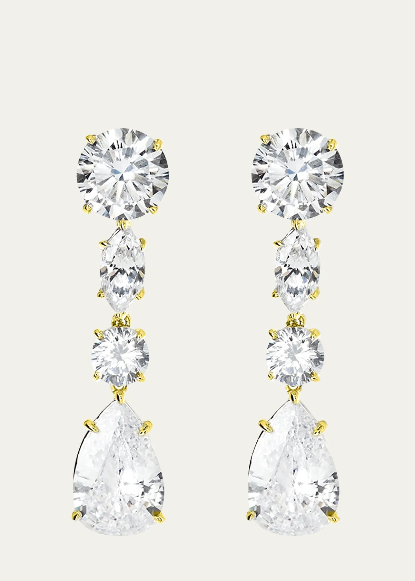 Fantasia by DeSerio12 TCW Linear CZ Drop Earrings
